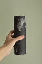 Black cylinder vase