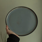 Black and sage dinner plate