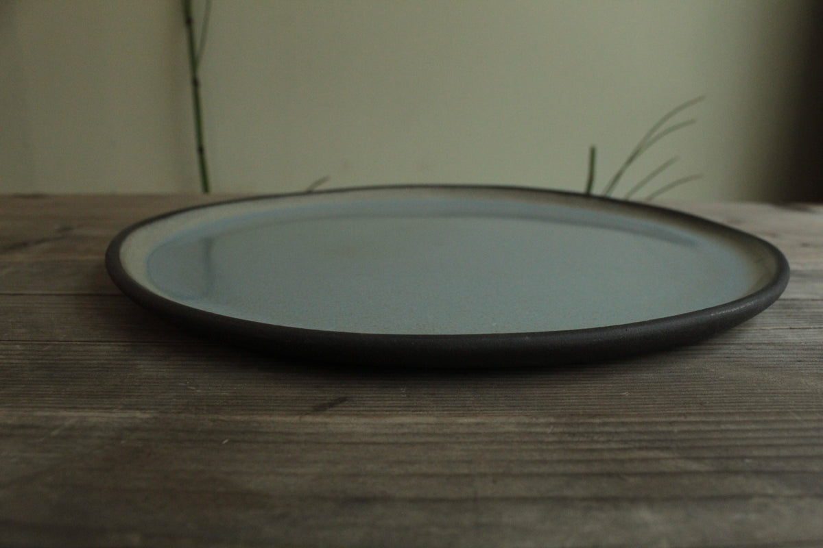 Black and sage dinner plate