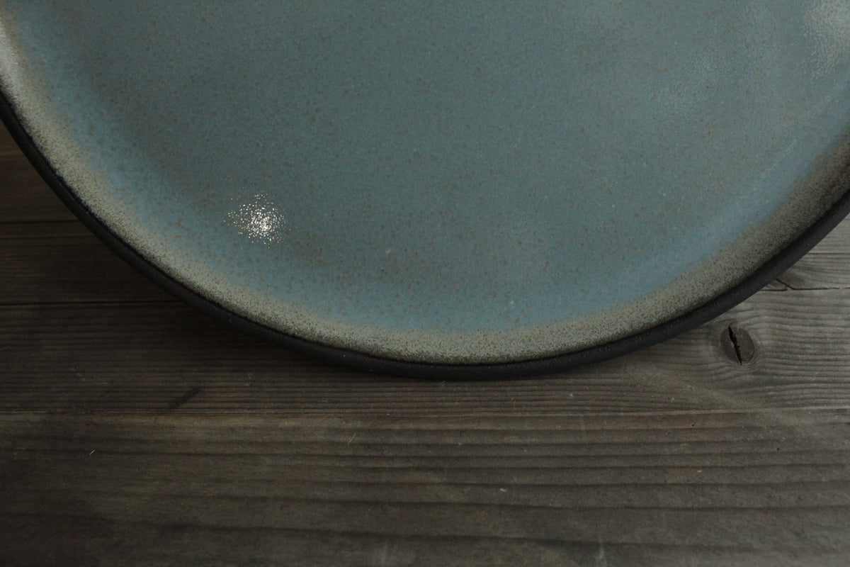 Black and sage dinner plate