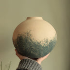 Blue design round vase