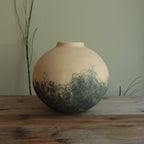 Blue design round vase