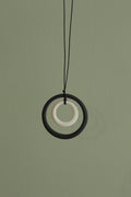 Black and white hoops porcelain necklace