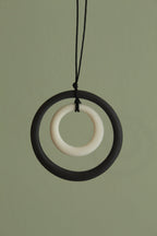 Black and white hoops porcelain necklace