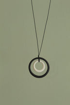 Black and white hoops porcelain necklace