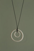 White hoops porcelain necklace