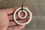 White hoops porcelain necklace