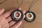 Black and white hoops porcelain necklace