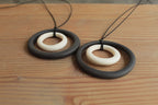Black and white hoops porcelain necklace