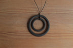 Black hoops porcelain necklace