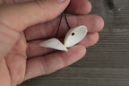 White bell porcelain dangling earrings