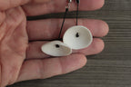White bell porcelain dangling earrings