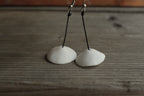 White bell porcelain dangling earrings
