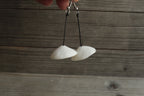 White bell porcelain dangling earrings
