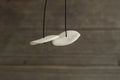 White circle porcelain dangling earrings