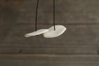 White circle porcelain dangling earrings