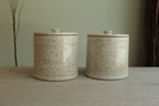 White speckled cookie jar