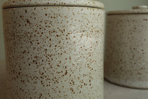White speckled cookie jar