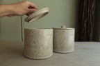 White speckled cookie jar