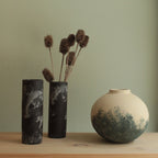 Blue design round vase