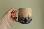 Load image into Gallery viewer, 400ml White mug with blue design
