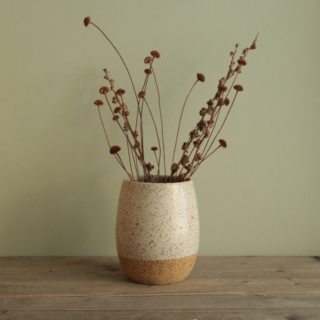 White speckled vase - small