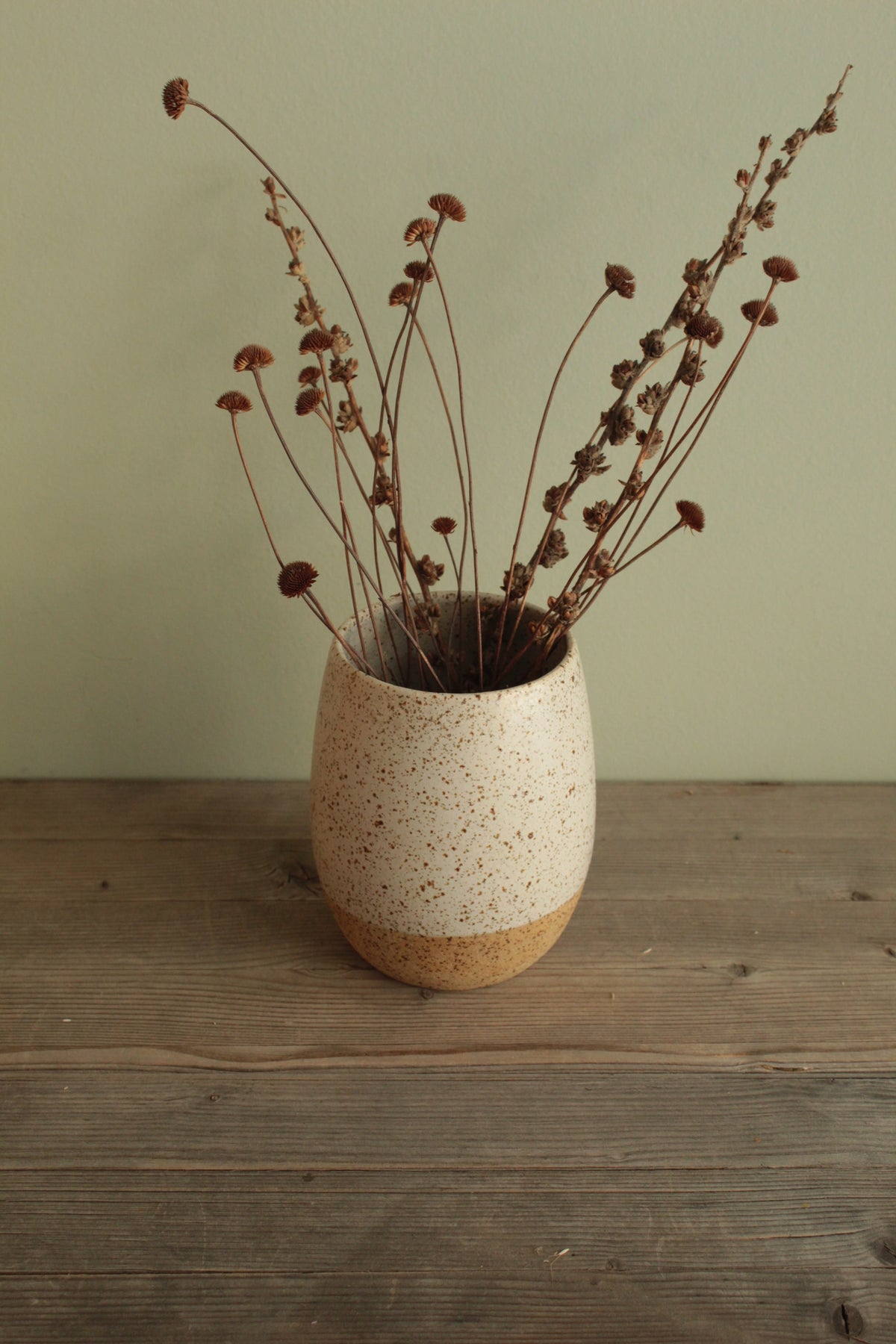 White speckled vase - small