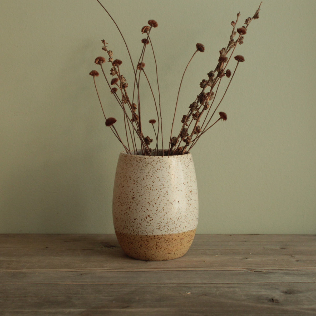 White speckled vase - small