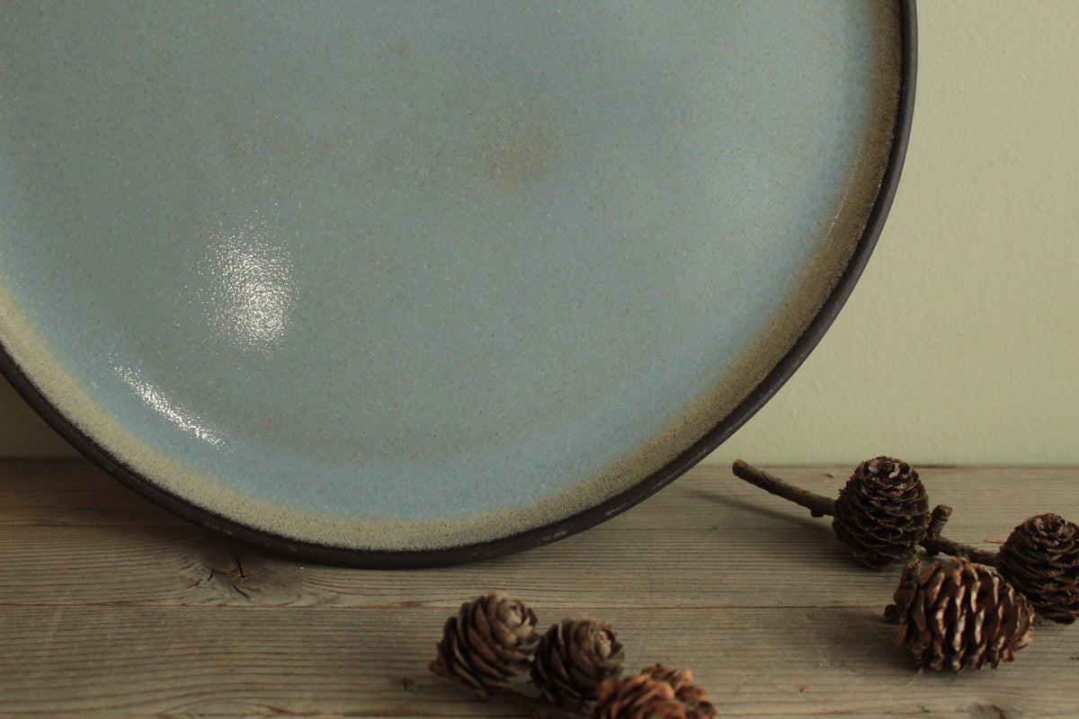 Black and sage dinner plate