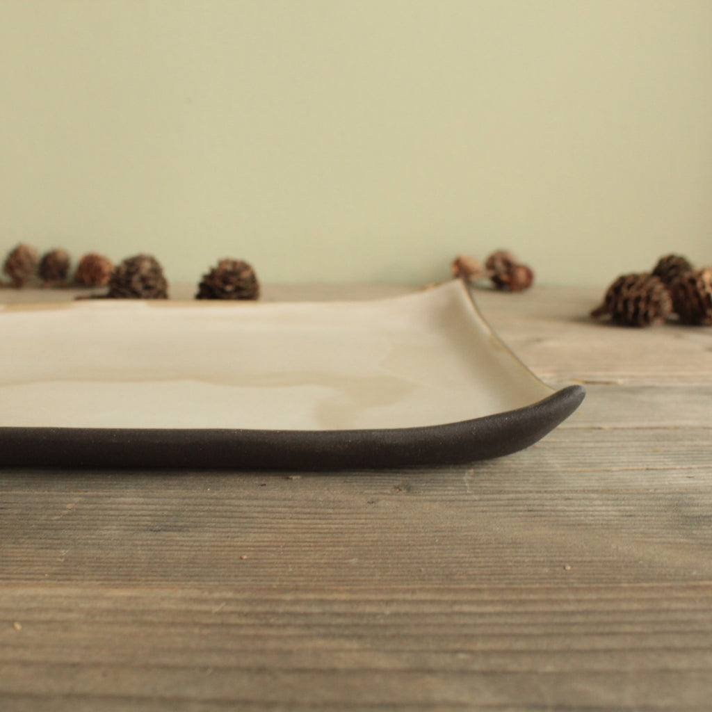 Rectangular serving platter - cream white
