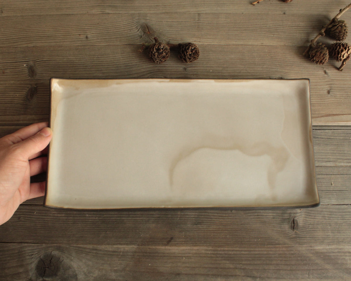 Rectangular serving platter - cream white