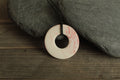 Marble porcelain necklace with leather cord - red