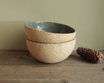 Load image into Gallery viewer, Beige bowl with ciel or green glaze
