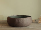 Brown and dark sage serving bowl