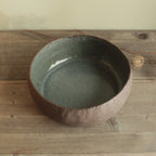 Brown and dark sage serving bowl