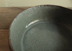 Brown and dark sage serving bowl
