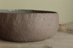 Brown and dark sage serving bowl