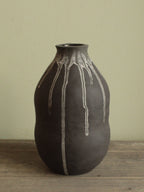 Double bellied small vase with drippings
