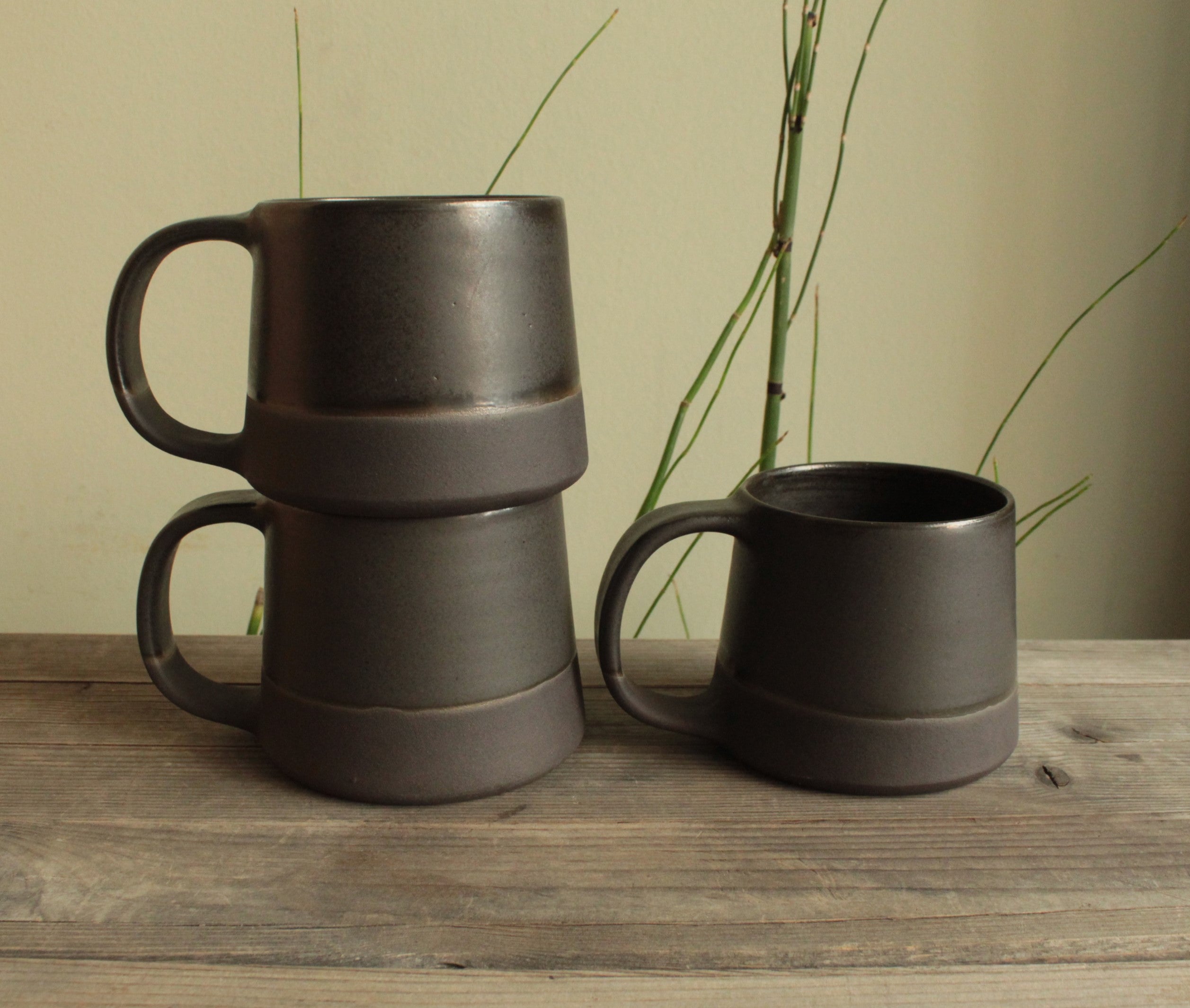 200ml Black on black mug