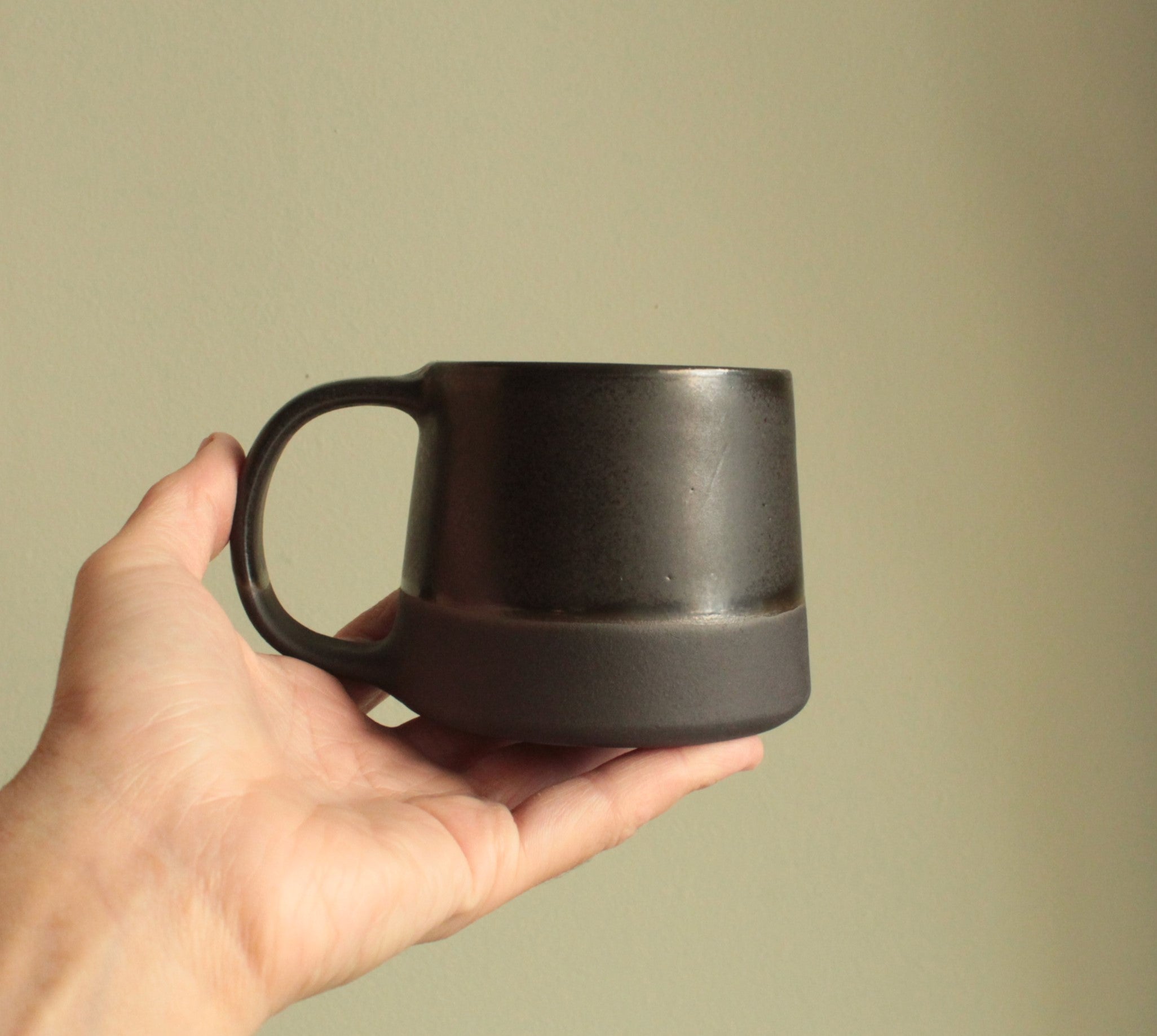 200ml Black on black mug