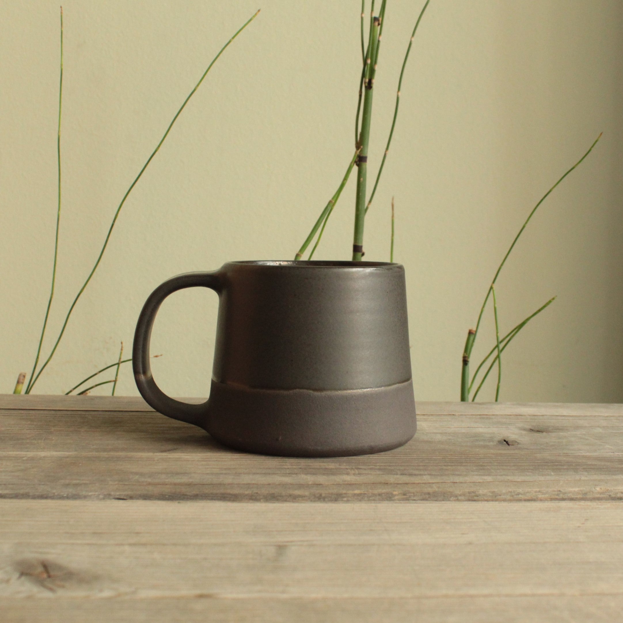 200ml Black on black mug