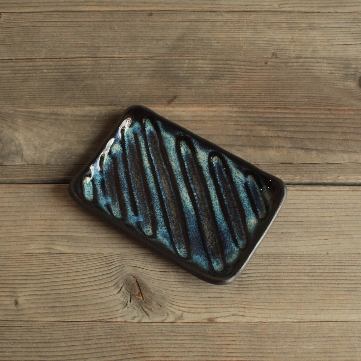 Sky blue soap dish