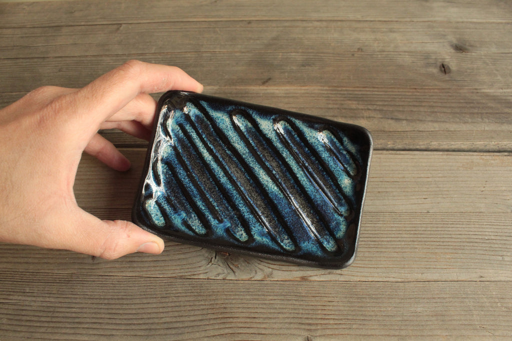 Sky blue soap dish