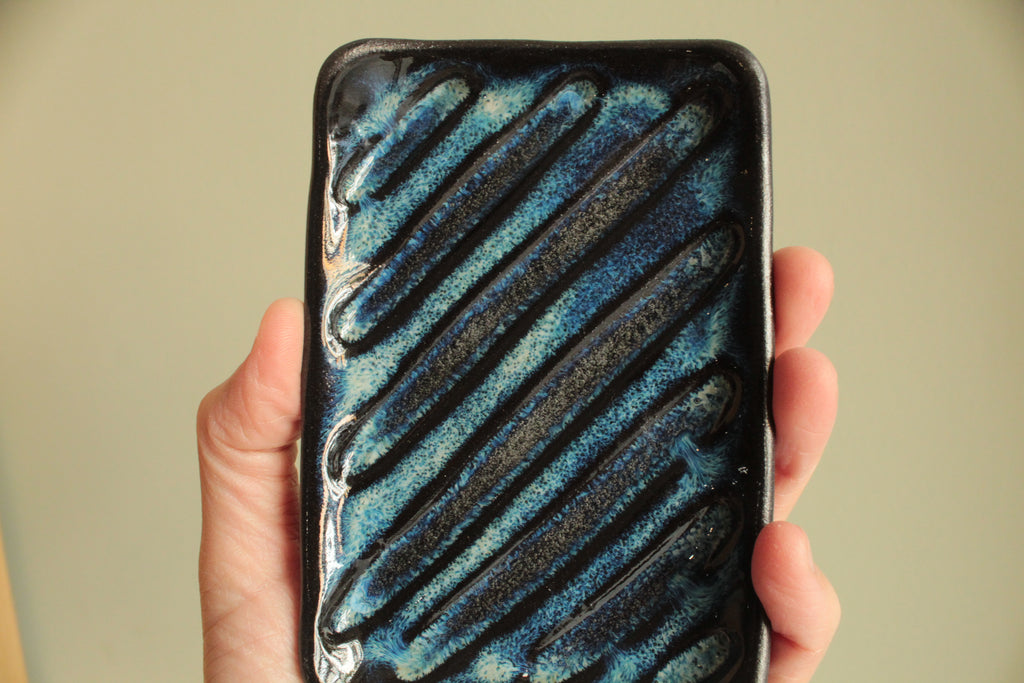Sky blue soap dish