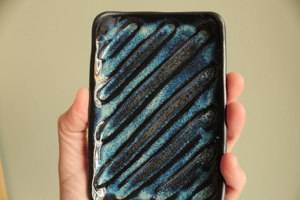 Sky blue soap dish