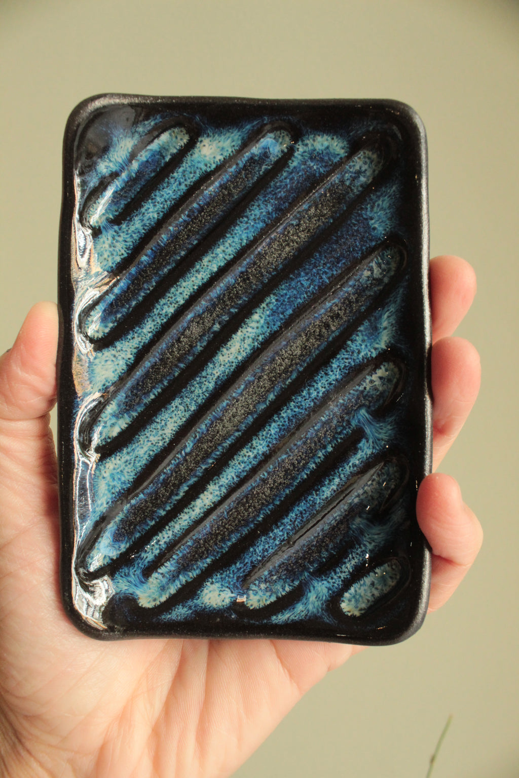 Sky blue soap dish