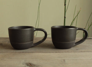 Black espresso cup