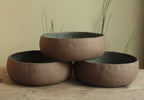 Brown and dark sage serving bowl