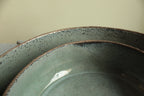 Brown and dark sage serving bowl Large