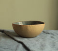 Yellow bowl with ciel glaze